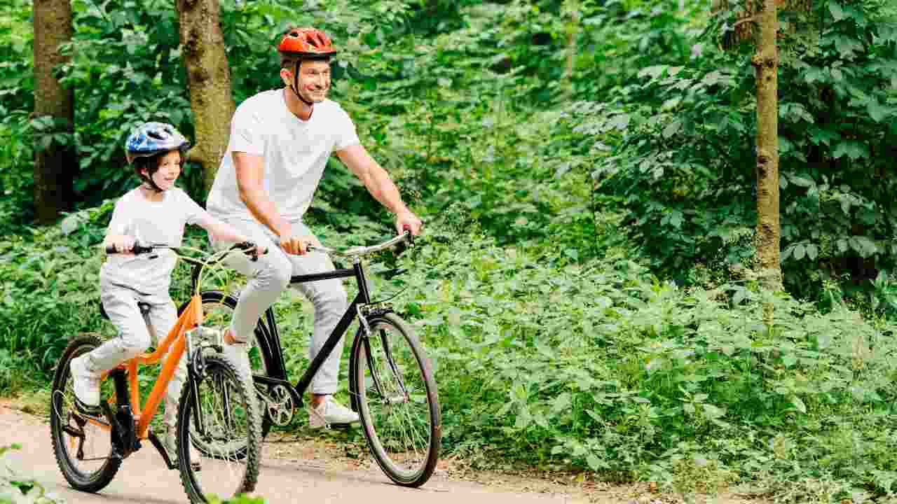 bicicletta padre e figlio